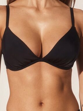 Fold and Form The Triangle Bikini Top Black Size 36F NWT Brand New Swimsuit